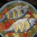 El cooksnap de Ari Rodriguez cuando hizo Dorada con verduras.