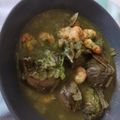 El cooksnap de Rocio Palazon cuando hizo Alcachofas con langostinos y salsa verde.