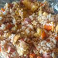 El cooksnap de BellaSimmer cuando hizo Arroz 3 delicias con soja.