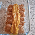 El cooksnap de chony cuando hizo Seitán empanado con salsa de cacahuetes.