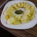 El cooksnap de consuelogt47 cuando hizo Filetes de ternera con tomates asados a lo provenzal, patatas al pimentón y salsa pesto.