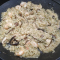 El cooksnap de Jesus Carranza cuando hizo Risotto con champiñones y gambas.