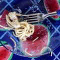 El cooksnap de Elizabeth Cárdenas cuando hizo Fideos con salsa Alfredo con pollo, súper fácil!.