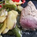 El cooksnap de Ana Eme cuando hizo Solomillo de cerdo al horno a baja temperatura con verduritas.