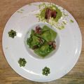 il Ivan Bonati quando ha preparato Tortelli verdi con ricotta parmigiano in salsa di speck e pisell