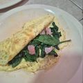 El cooksnap de Katia Alvarado cuando hizo Omelette de espinacas y tocino.