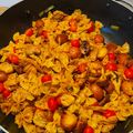 jo's cooksnap of when they made Chicken thigh, pasta and veggie leftovers.