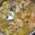 El cooksnap de Ari Rodriguez cuando hizo Salmón con patatas y almejas.