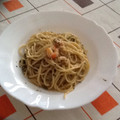 El cooksnap de Javier Jorquera cuando hizo Espaguetis integrales al pesto con gambón.