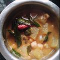 Srimathi's cooksnap of when they made கொண்டைக்கடலை நீர்ப்பூசணி அரைத்து விட்ட சாம்பார் (Kondaikadalai poosani sambar recipe in tamil).