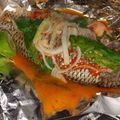 El cooksnap de Bebela cuando hizo Filete de mojarra empapelado con verduras y salsa mexicana al ajo.