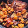 El cooksnap de Stephany Karolyna Ayala Ramirez cuando hizo Pollo con papas y pimiento morrón en la freidora de aire.