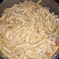 El cooksnap de Sarai Núñez cuando hizo Pasta de camarones en Salsa Blanca.