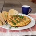 Richard Moller's cooksnap of when they made Tortilla de Patatas y Pan con Tomate- Spanish omelette Tapas.