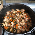 El cooksnap de Maricarmen Meza cuando hizo Pollo a la jardinera con champiñones a olla de presión 🫶 super nutritivo!.