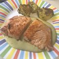El cooksnap de Vanessa Muñoz Pineda cuando hizo Salmón fresco en cama de crema de espárragos verdes.