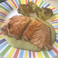 El cooksnap de Vanessa Muñoz Pineda cuando hizo Salmón fresco en cama de crema de espárragos verdes.