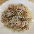 El cooksnap de Antonia García Fernández cuando hizo Cazuela de gulas, gambas y almejas.