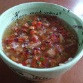 El cooksnap de Antonelia Ramirez cuando hizo Salsa criolla express.