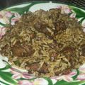 El cooksnap de Stephanie Gomez cuando hizo Arroz frito de carne y salchicha.