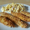 n_o_r_a Cooksnap-ja, amikor elkészítette a(z) Szezámmagos csirkemellcsíkok, kukoricasalátával receptet.
