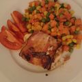 KamushOstruzina's cooksnap of when they made Cheesy Bacon Chicken Thighs with Braised Rutabaga (LCHF).