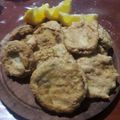 El cooksnap de Luz cuando hizo Fritura de Berenjena y Aros de Cebolla rebozados con pasta Orly.