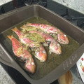 El cooksnap de carlos cuando hizo Salmonetes al horno con hierbas aromáticas.