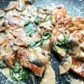 Cooksnap-ul lui Emma Ciurdar atunci când a preparat Pui cu ciuperci, baby spanac și sos de vin roșu.