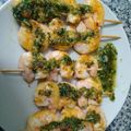El cooksnap de Hector B cuando hizo Brochetas de langostinos al ajillo.