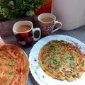 Naila Asif's cooksnap of when they made Hare piyaz ka omelette.