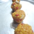 Kalash dhama का कुकस्नैप जब उन्होंने बूंदी के लड्डू (boondi ke ladoo recipe in Hindi) बनाया था।
