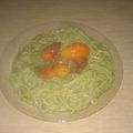 El cooksnap de Lady Marmalade cuando hizo Fideos con pesto de rúcula y tomatitos salteados.