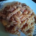 El cooksnap de Checyrt cuando hizo Pasta Alfredo-No convencional con tocineta y champiñones.