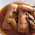 El cooksnap de encarni cuando hizo Merluza en salsa con espárragos y champiñones.