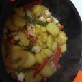 El cooksnap de Sandra Moreno cuando hizo Patatas a lo pobre con Huevo y pechuga de pollo.