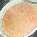 El cooksnap de Claudia Enriquez cuando hizo Lentejas con salchicha y tocino.
