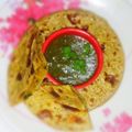 Ritu Singh's cooksnap of when they made Besan Methi Achari Paratha.