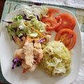 El cooksnap de Carmen M. Hernández Castro cuando hizo Mangú con camarones al ajillo.