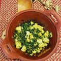Vaishali Suhas 's cooksnap of when they made Aloo Masala with Amaranth Greens.