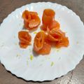 El cooksnap de Tonysantos cuando hizo Rosas de salmón ahumado y virutas de limón.