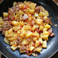 El cooksnap de Carmen Conejo Mico cuando hizo Pasta con chuleta en crema de chipotle.