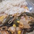 El cooksnap de Lili cuando hizo Piernas y muslos de pollo con rajas.