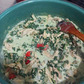 El cooksnap de Leobardo Peralta Rocha cuando hizo Acelgas con queso crema y pollo.