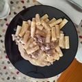 El cooksnap de Chus cuando hizo Pasta con butifarra catalana.