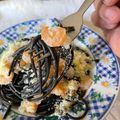 El cooksnap de Mauro Figueroa cuando hizo Fetuccine de tinta de Calamar con Camarones y Salvia.