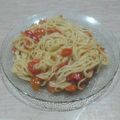 El cooksnap de Lady Marmalade cuando hizo Fideos con Morrón, cebolla y tomates cherry.