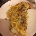 El cooksnap de Mica García cuando hizo Omelette de arvejas con jamón y queso.