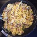 El cooksnap de Merry Pérez cuando hizo Revuelto de migas de bacalao.