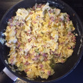 El cooksnap de Merry Pérez cuando hizo Revuelto de migas de bacalao.